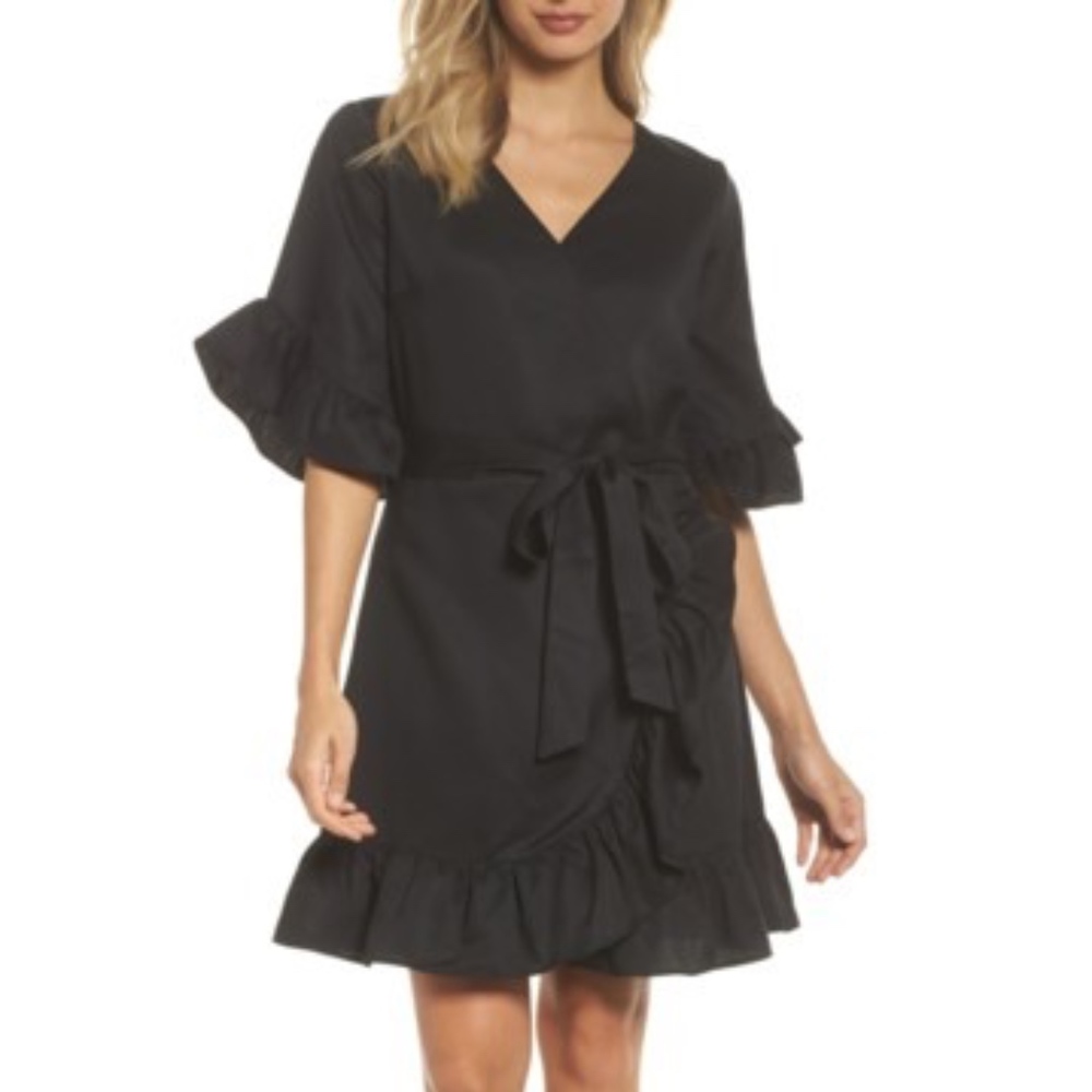 chelsea28 ruffle wrap dress NWT.